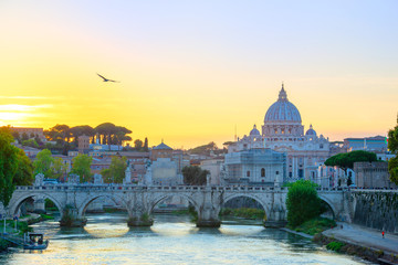 Wonderful view of St Peter Cathedral, Rome, Italy