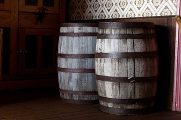Old retro wooden  vintage barrel