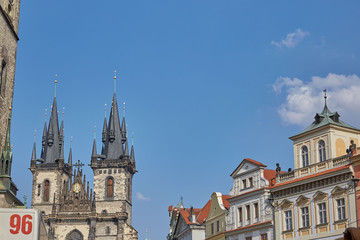 Fototapeta na wymiar Beautiful architectural buildings in Prague, Czech Republic.