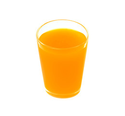 orange juice on white background.