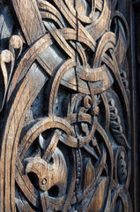 Biologiska Museet carved wooden door