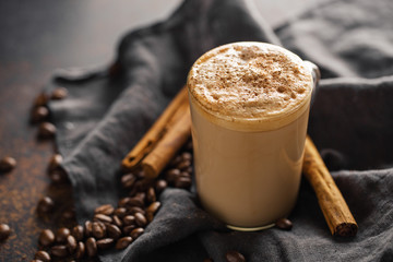 Coffee cinnammon drink with milk