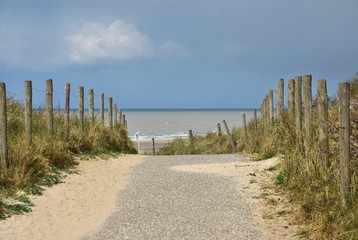Road on the beach in Haag - Netherlands - Holland- North Sea
