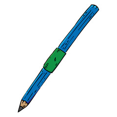Pencil icon. Vector illustration of clerical pencil. Hand drawn drawing and drawing tool.