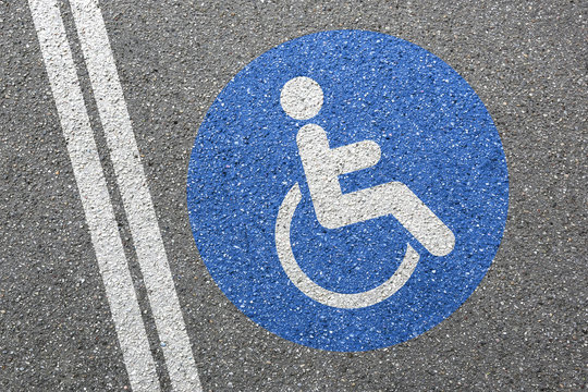 Wheelchair wheel chair road sign disabled handicapped ramp access street