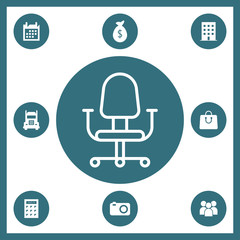 Office chair outline icon for web and mobile