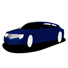 Luxury car blue vector illustration isolated