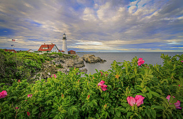 Lighthouse overlooking Portland Harbor