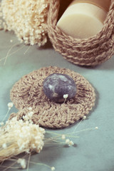 Eco-friendly cleaning kit Organic soap jute washcloth. Zero waste, plastic-free