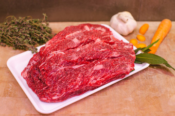 Pièce de viande chez le boucher