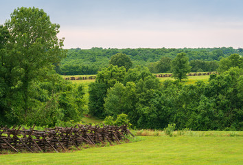 Hilly Landscape at Wilson's Creek National Battlefield - obrazy, fototapety, plakaty