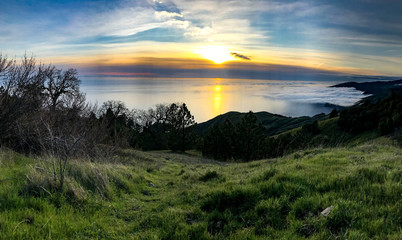 Sunset over central coast California