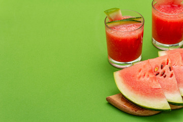 Fresh juice of watermelon, smoothie, cocktail. Sweet summer dessert healthy food concept