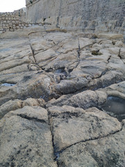 large layer of limestone stone