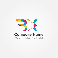 Initial BX Letter logo vector template design. Linked Letter BX Logo design.