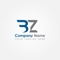 Initial BZ Letter logo vector template design. Simple Letter BZ Logo design.