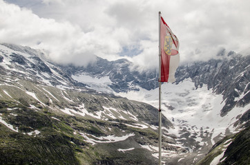 Austria - flag in the mountain