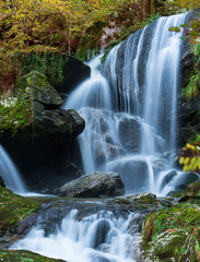 Fototapeta na wymiar Waterfall between Losone and Golino villages, Switzerland, vertical