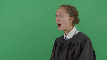 Woman Judge Looking Surprised In Trial - Powered by Adobe