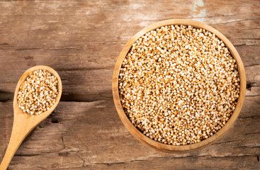 Amaranthus - popped amaranth expanded. Text space