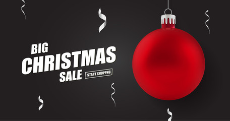 Christmas and New Year Holiday Sale Ad Banner.