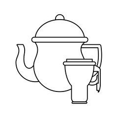 kitchen teapot ceramic utensil icon