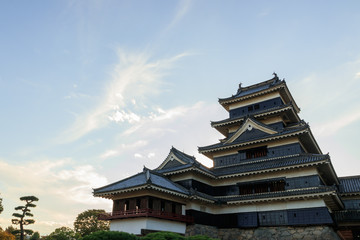 夕暮れの松本城　長野県松本市　Matsumoto Castle　Nagano Matsumoto city