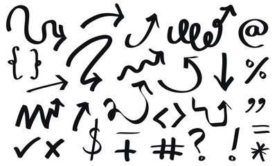 Hand Written Arrows and Signs