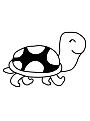 glückliche süße niedliche schildkröte panzertier gehen langsam laufen klein liebe leiblingstier panzer freundlich kind clipart comic cartoon