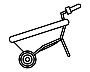 wheelbarrow gardening tool isolated icon