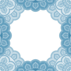 Abstract floral decorative frame for greeting card or invitation in ethnic style