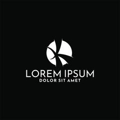 Fototapeta premium Initial letter K logo template with modern abstract circle in flat design illustration