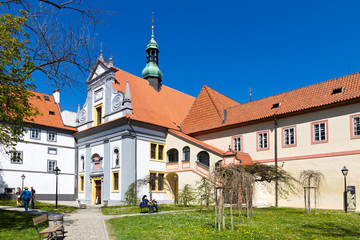 Three cloisters, Cesky Krumlov town (UNESCO), South Bohemia, Czech republic, Europe