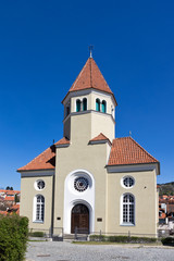Fototapeta na wymiar synagogue, Cesky Krumlov town (UNESCO), South Bohemia, Czech republic, Europe