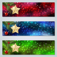 Christmas and New Year colorful luxury vector banners templates collection	