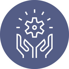 Hands Holding Gear Outline Icon