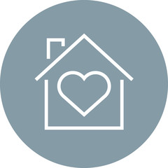 Home With Heart Outline Icon