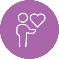 Man Holding Heart Outline Icon