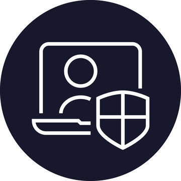 Online Data Privacy Protection Outline Vector Icon
