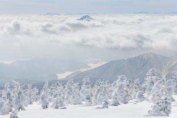 Fototapeta na wymiar 西大巓から見た磐梯山