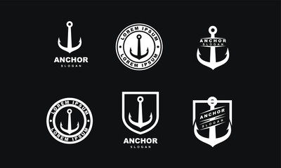 set of Old badge anchor logo icon design vector illustration © Alpha Factory Std