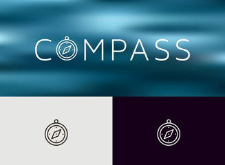 Compass  Icon, logo. Monoline concept. 