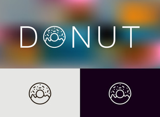 Donut Icon, Logo. Monoline concept. 