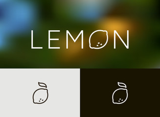 Lemon Icon, Logo, monoline concept. 