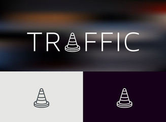 Traffic  Icon, logo. Monoline concept. 