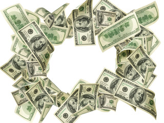 Us dollar bill. Washington american cash. Falling usd money background.