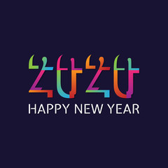 Obraz premium 2020 Happy New Year insta color banner