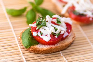Tomato, Mozzarella, & Basil On Toast