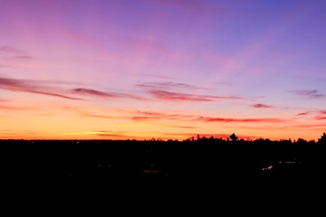 sunset in mountains