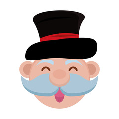 old man with mustache and tophat